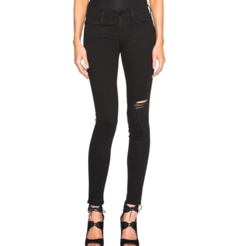 Frame Denim La Skinny De Jeanne Black Jeans 26